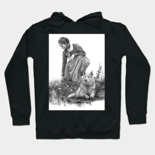 Guardian Spirit wolf drawing Hoodie